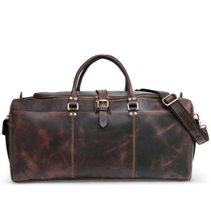 Dark Brown Hunter Leather Weekend Bag