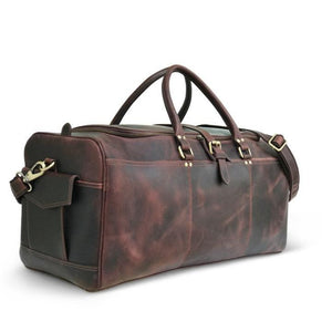 Dark Brown Hunter Leather Weekend Bag