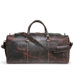 Dark Brown Hunter Leather Weekend Bag